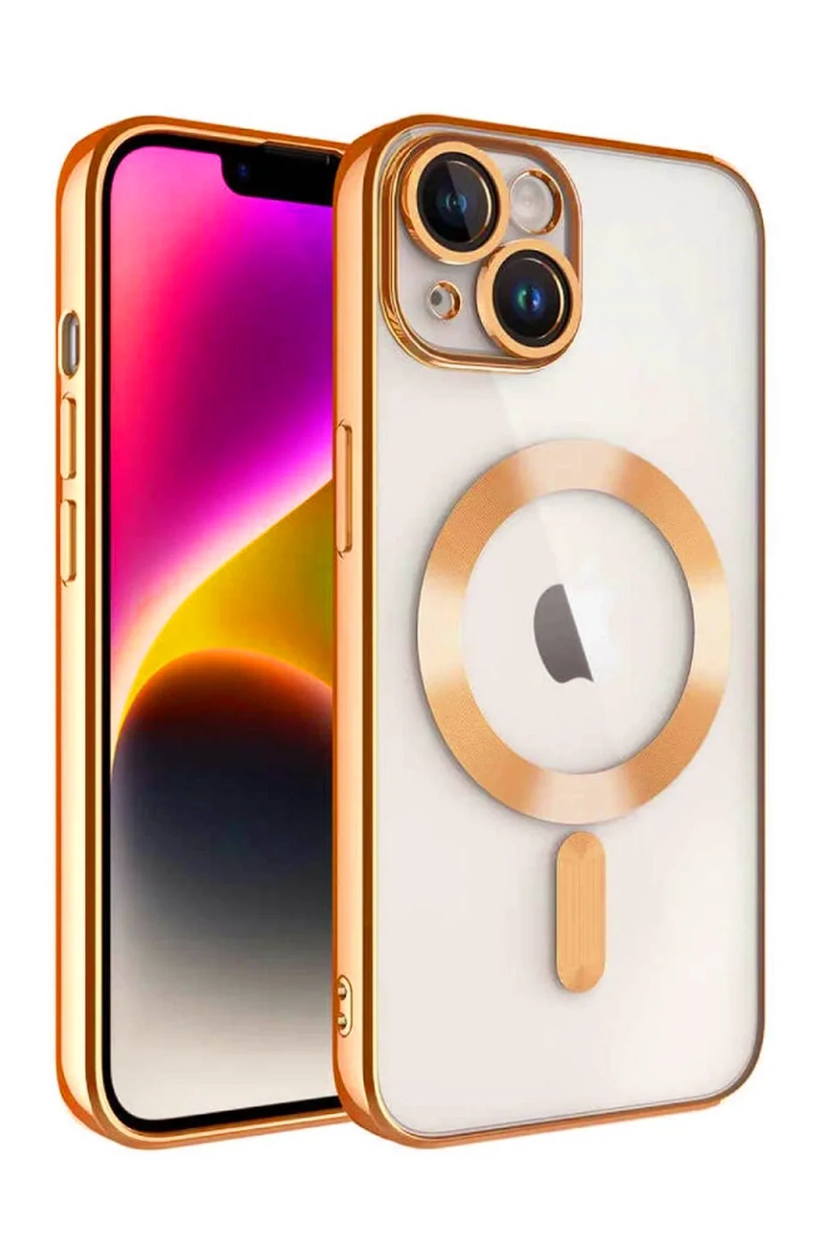 iPhone 13 Kılıf Kross Magneticsafe Kapak - Turuncu-(5796)