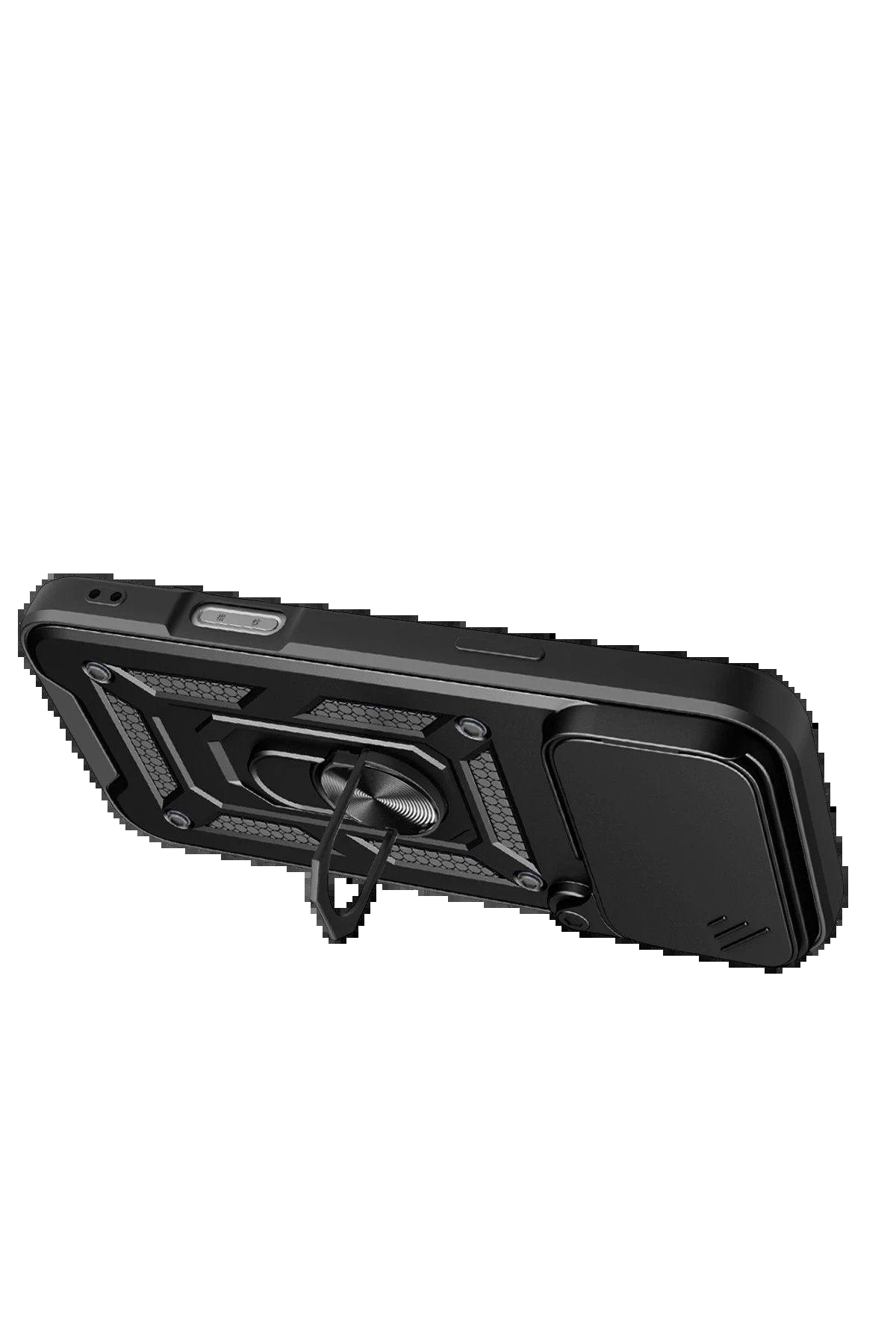 Apple iPhone 17 Pro Max Pars Lens Yüzüklü Silikon - Siyah-(5796) - Görsel 2