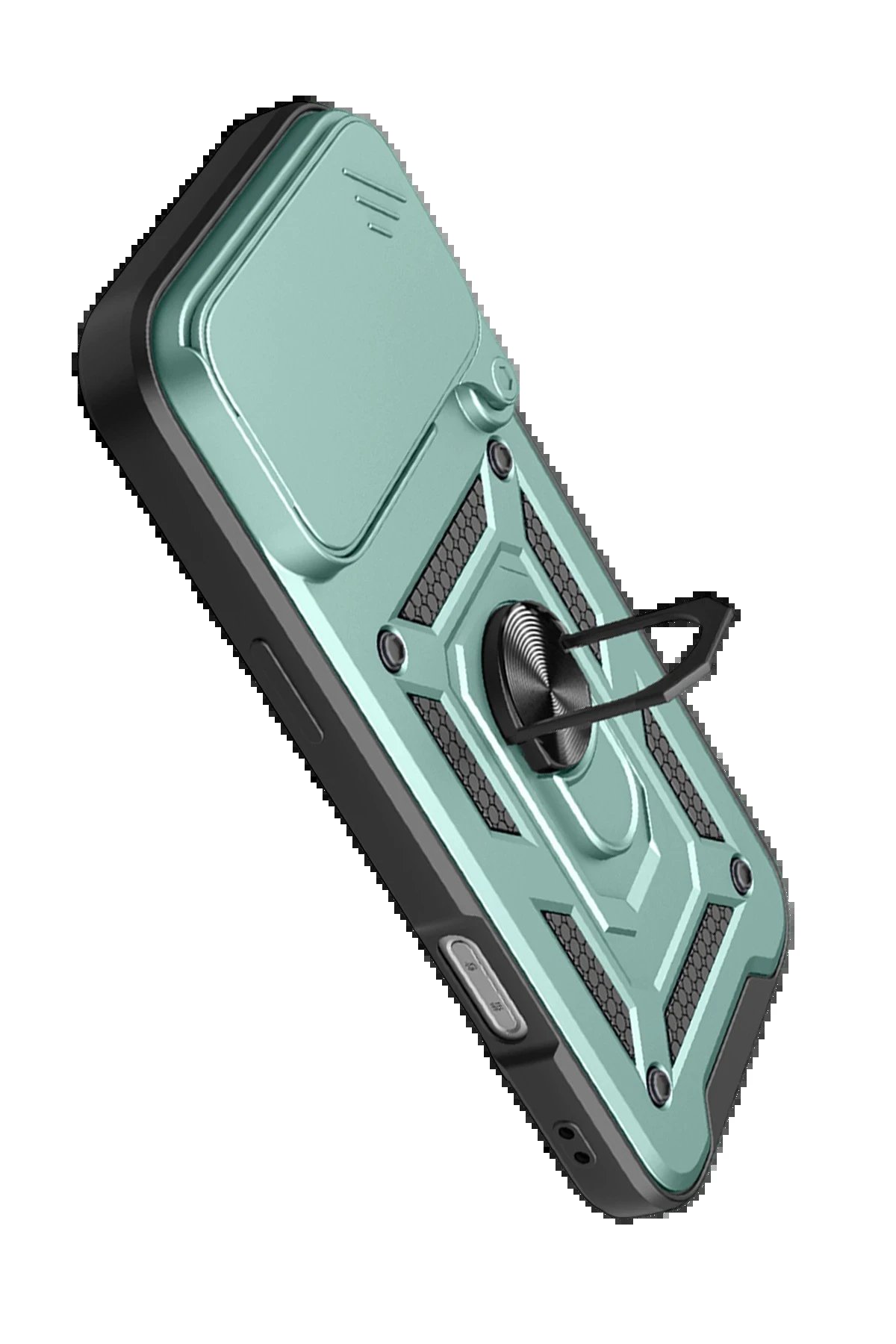 Apple iPhone 17 Pro Max Pars Lens Yüzüklü Silikon - Yeşil-(5796) - Görsel 3