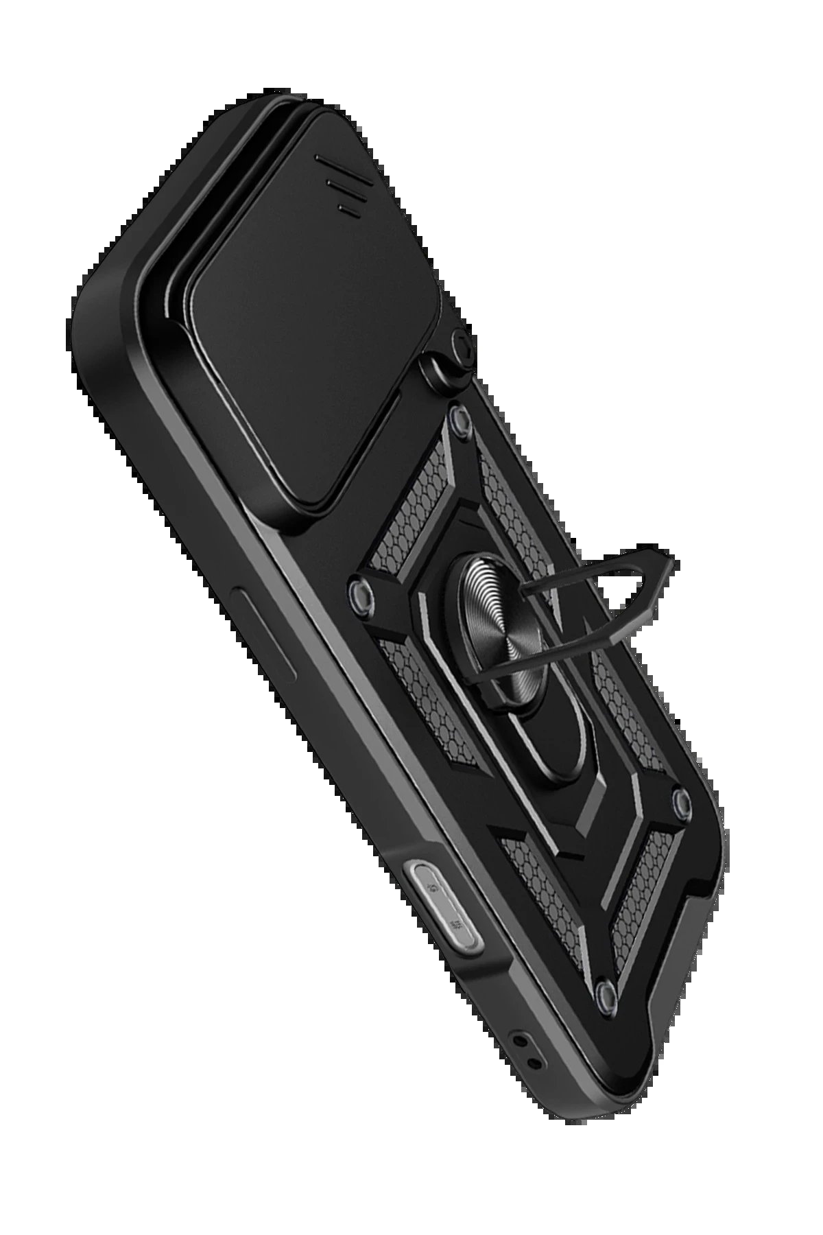 Apple iPhone 17 Pro Pars Lens Yüzüklü Silikon - Siyah-(5796) - Görsel 3