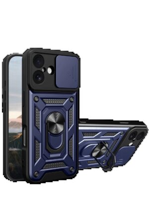 Apple iPhone 17 Pars Lens Yüzüklü Silikon - Lacivert-(5796)