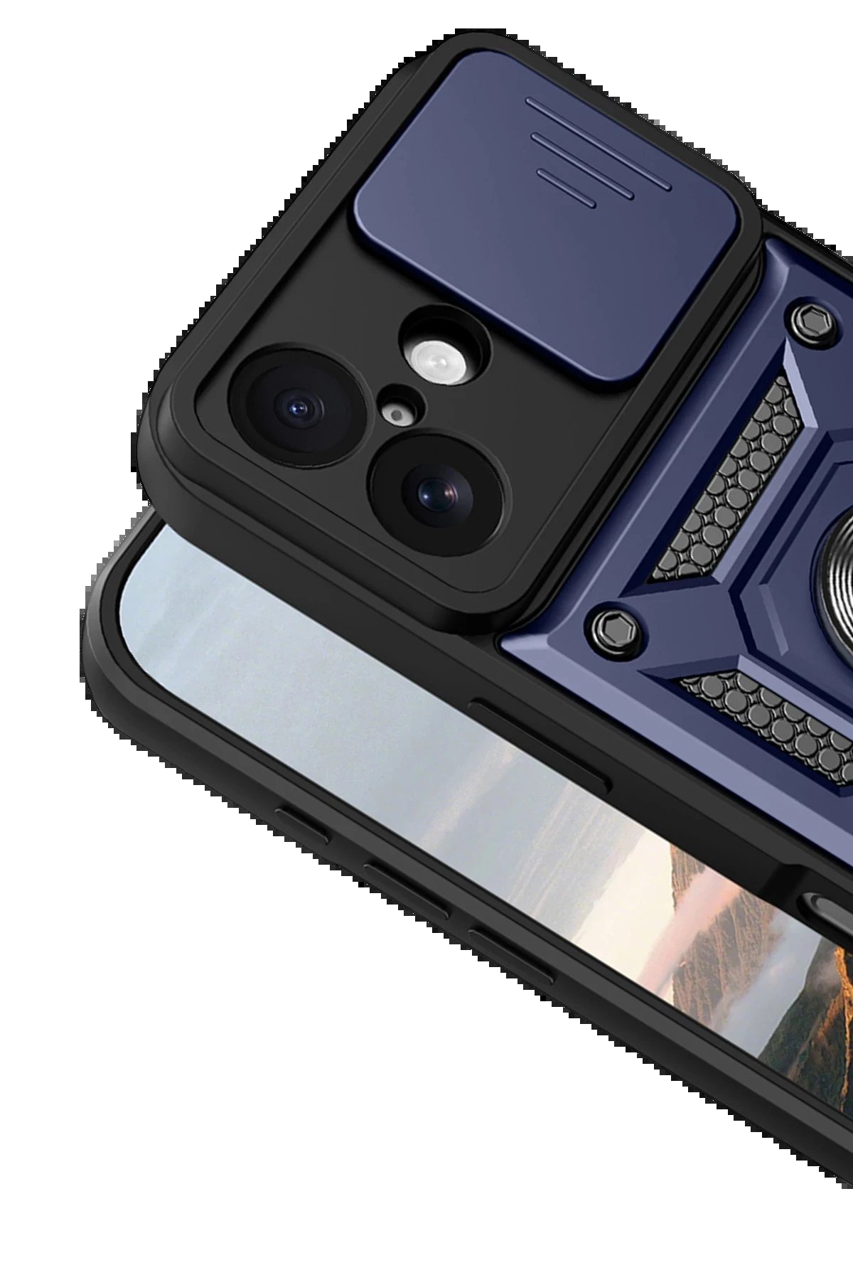 Apple iPhone 17 Pars Lens Yüzüklü Silikon - Lacivert-(5796) - Görsel 3