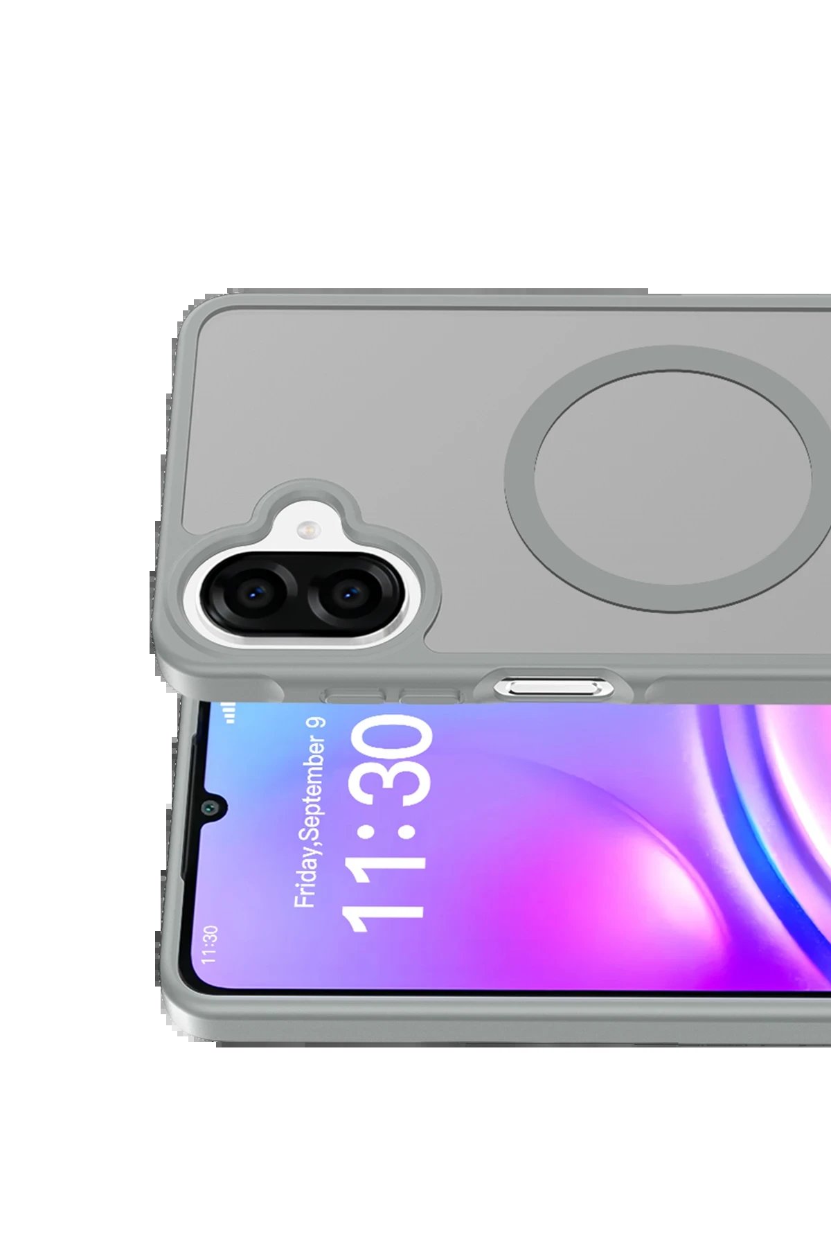 Samsung Galaxy A07 Jota Magsafe Kapak - Titan Gri-(5796) - Görsel 3