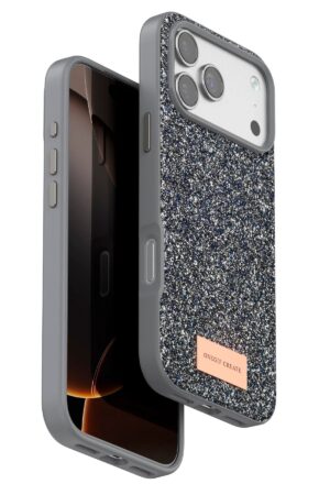 Apple iPhone 17 Pro Bright Simli Kapak - Gümüş-(5796)