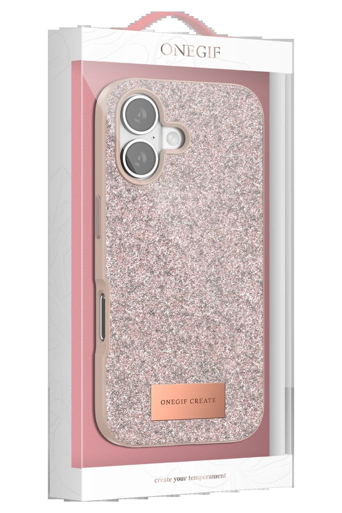 Apple iPhone 17 Pro Bright Simli Kapak - Çöl Titanyum-(5796) - Görsel 4