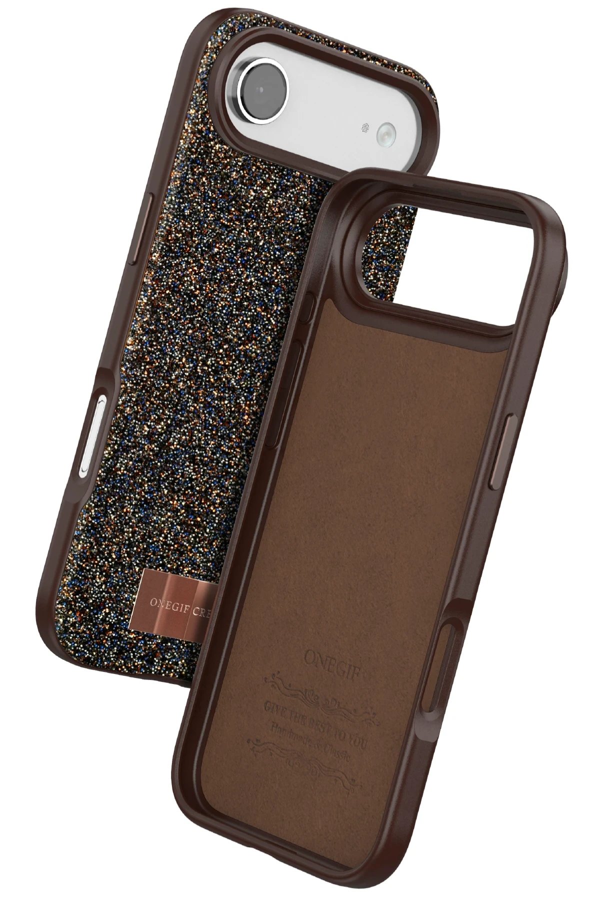 Apple iPhone 17 Air Bright Simli Kapak - Gold-(5796) - Görsel 3