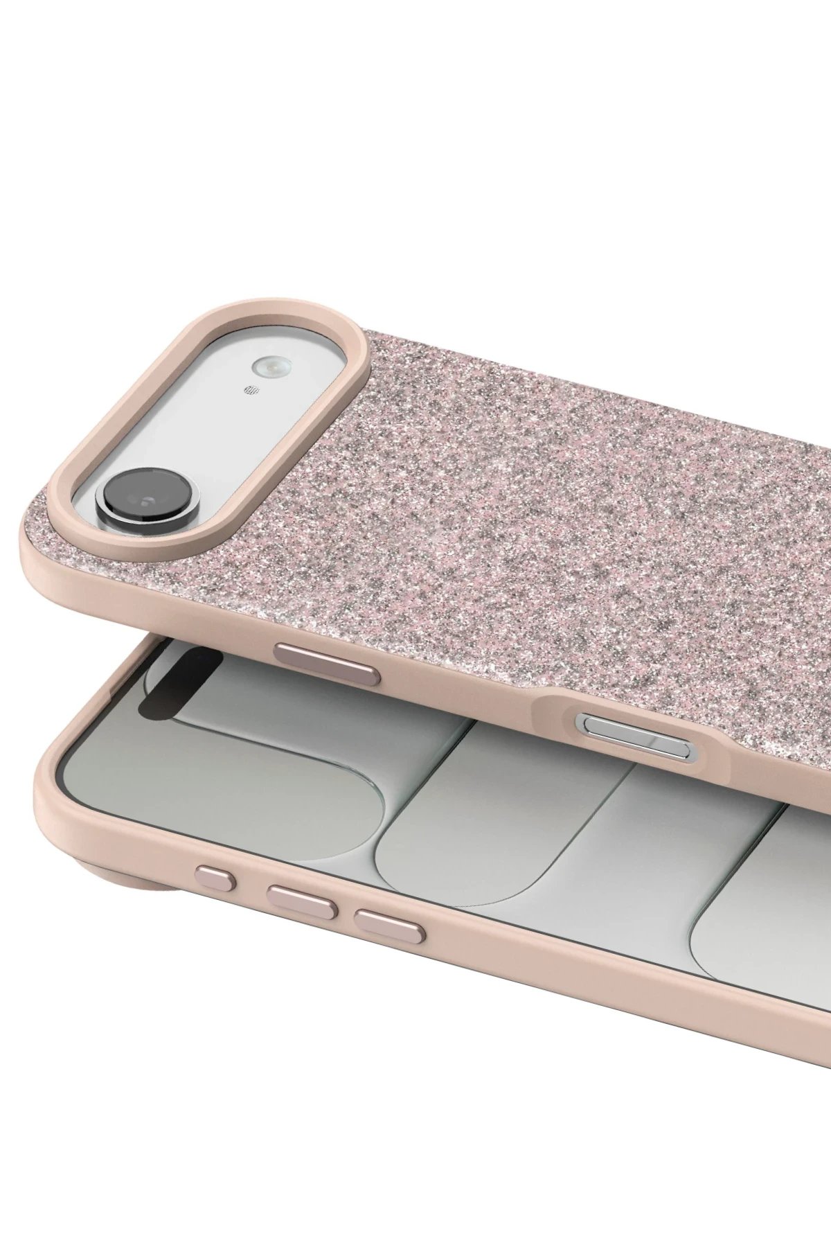 Apple iPhone 17 Air Bright Simli Kapak - Pembe-(5796) - Görsel 2