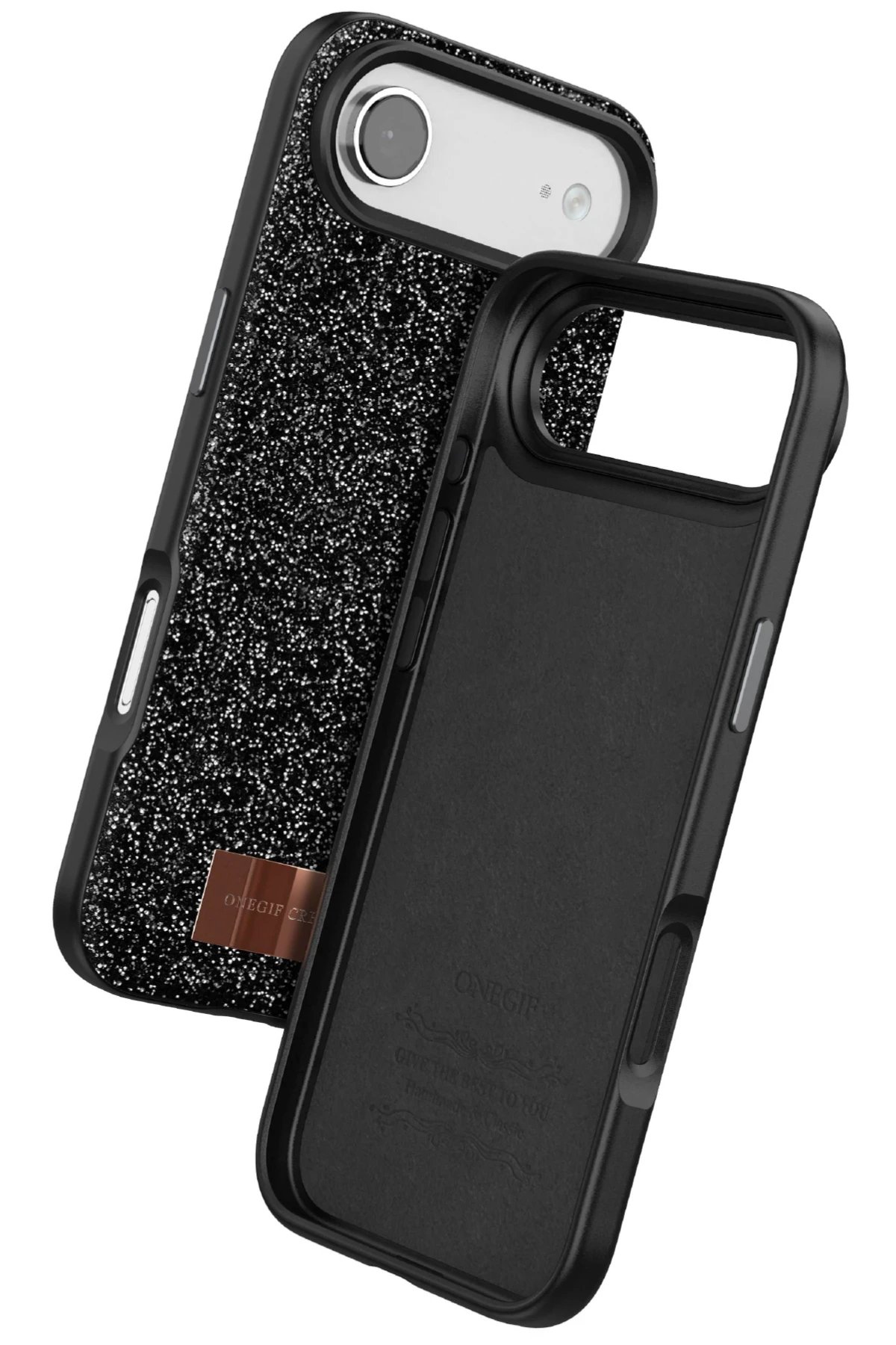 Apple iPhone 17 Air Bright Simli Kapak - Siyah-(5796) - Görsel 3