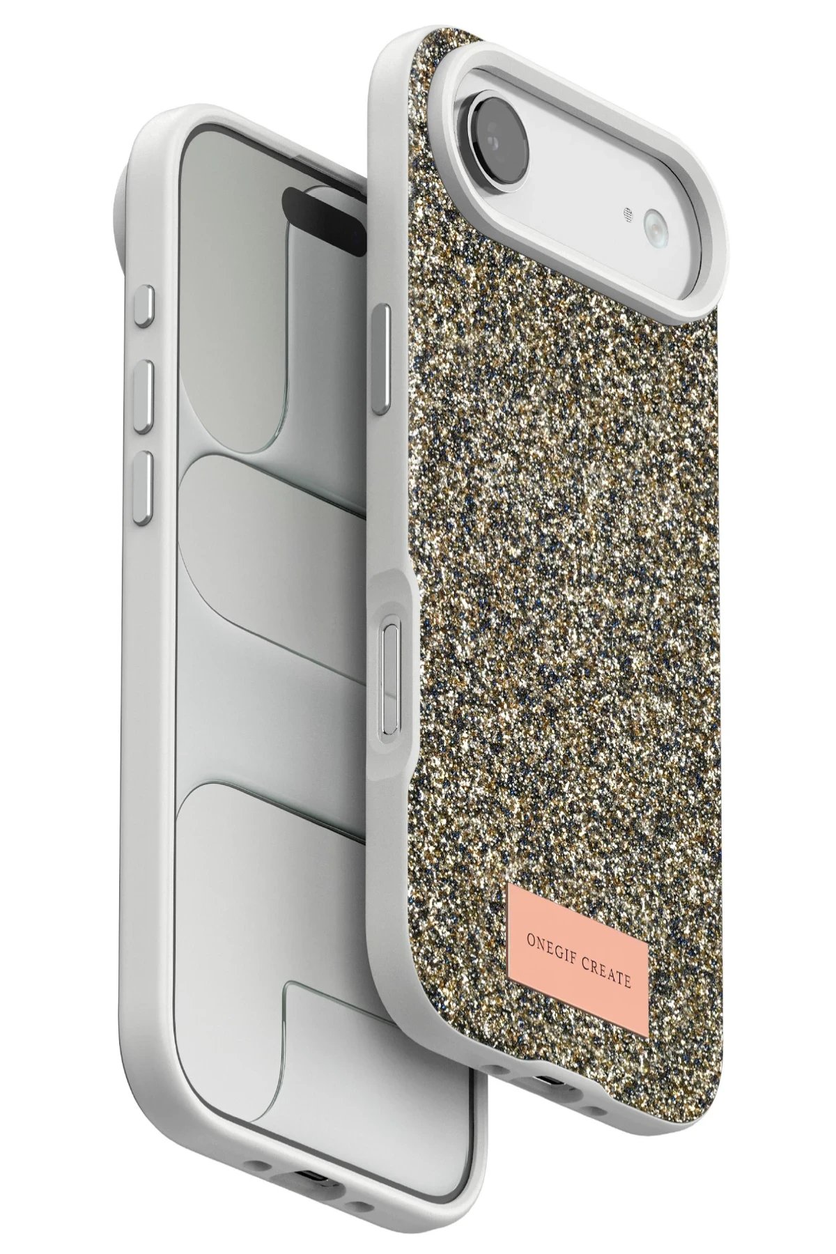 Apple iPhone 17 Air Bright Simli Kapak - Çöl Titanyum-(5796)