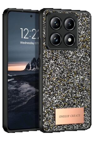 Xiaomi Mi 14T Pro Bright Simli Kapak - Gümüş-(5796)