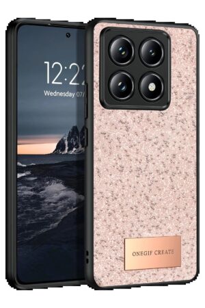 Xiaomi Mi 14T Pro Bright Simli Kapak - Pembe-(5796)