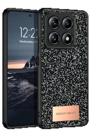 Xiaomi Mi 14T Pro Bright Simli Kapak - Siyah-(5796)