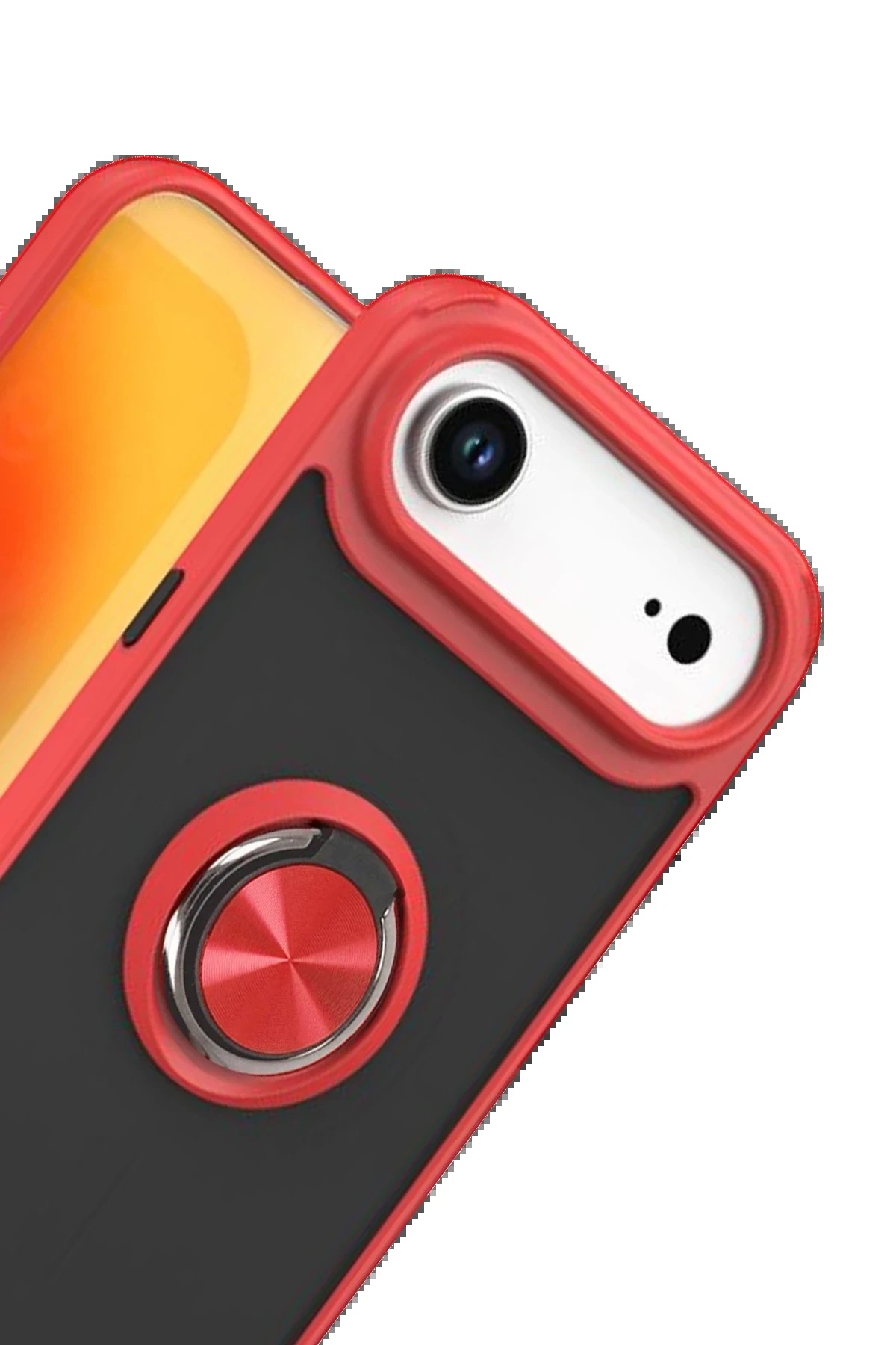 Apple iPhone 17 Air Montreal Yüzüklü Silikon Kapak - Kırmızı-(5796) - Görsel 2