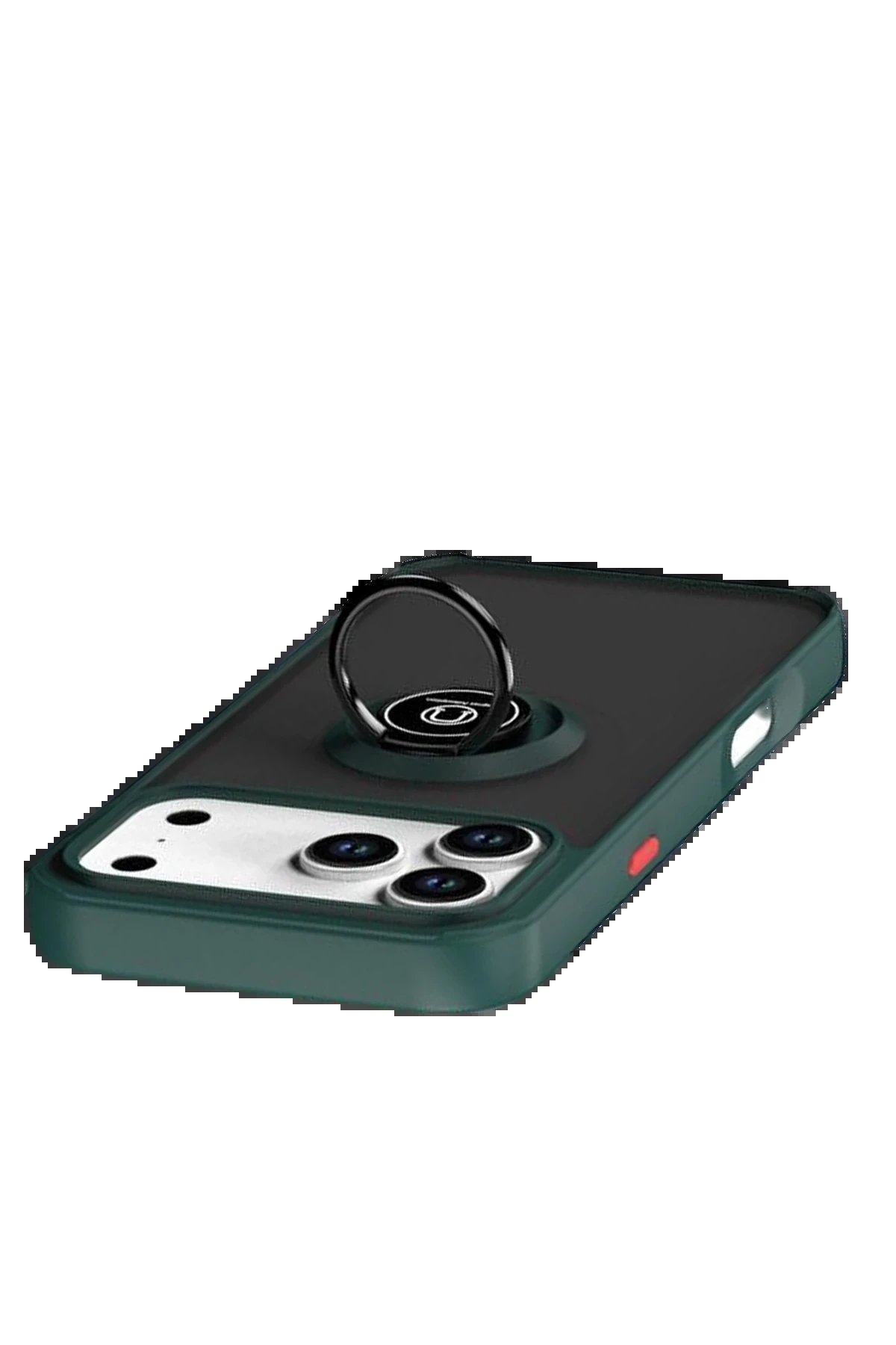 Apple iPhone 17 Pro Max Montreal Yüzüklü Silikon Kapak - Yeşil-(5796) - Görsel 4