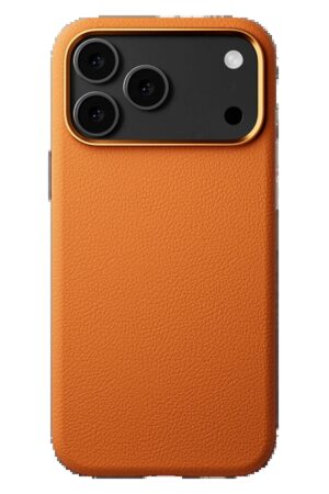 iPhone 17 Pro Wonder Deri Magsafe Kapak - Turuncu-(5796)