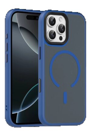 Apple iPhone 16 Pro Max Megane Magsafe Kapak - Lacivert-(5796)