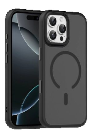 Apple iPhone 16 Pro Max Megane Magsafe Kapak - Siyah-(5796)