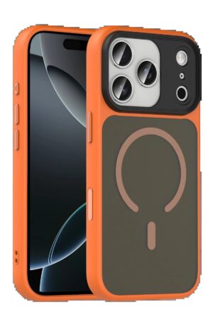 Apple iPhone 17 Pro Megane Magsafe Kapak - Turuncu-(5796)