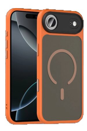 Apple iPhone 17 Air Megane Magsafe Kapak - Turuncu-(5796)