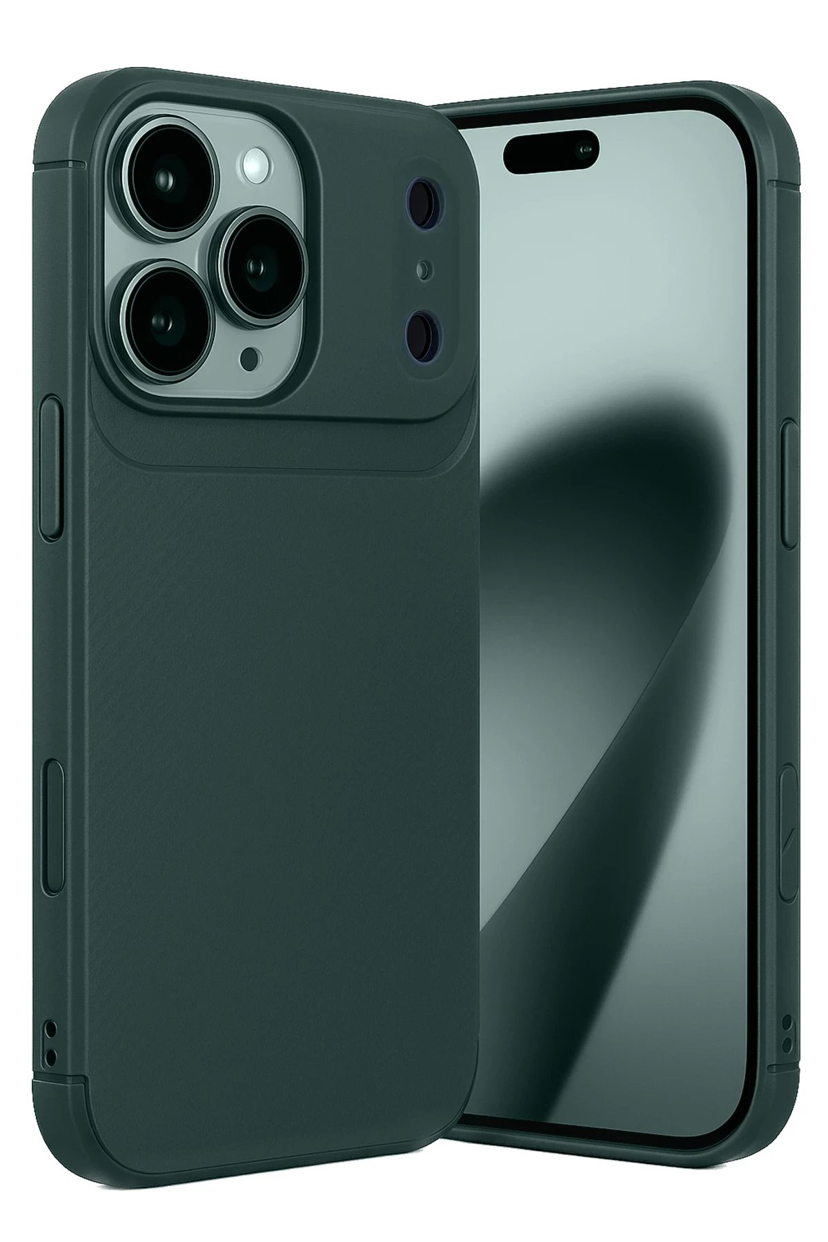 Apple iPhone 17 Pro Auto Focus Karbon Kapak - Koyu Yeşil-(5796) - Görsel 3