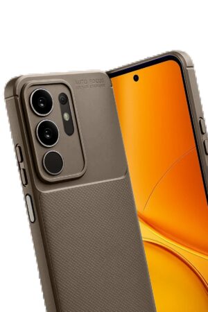 Vivo Y29S Auto Focus Karbon Kapak - Kahverengi-(5796)