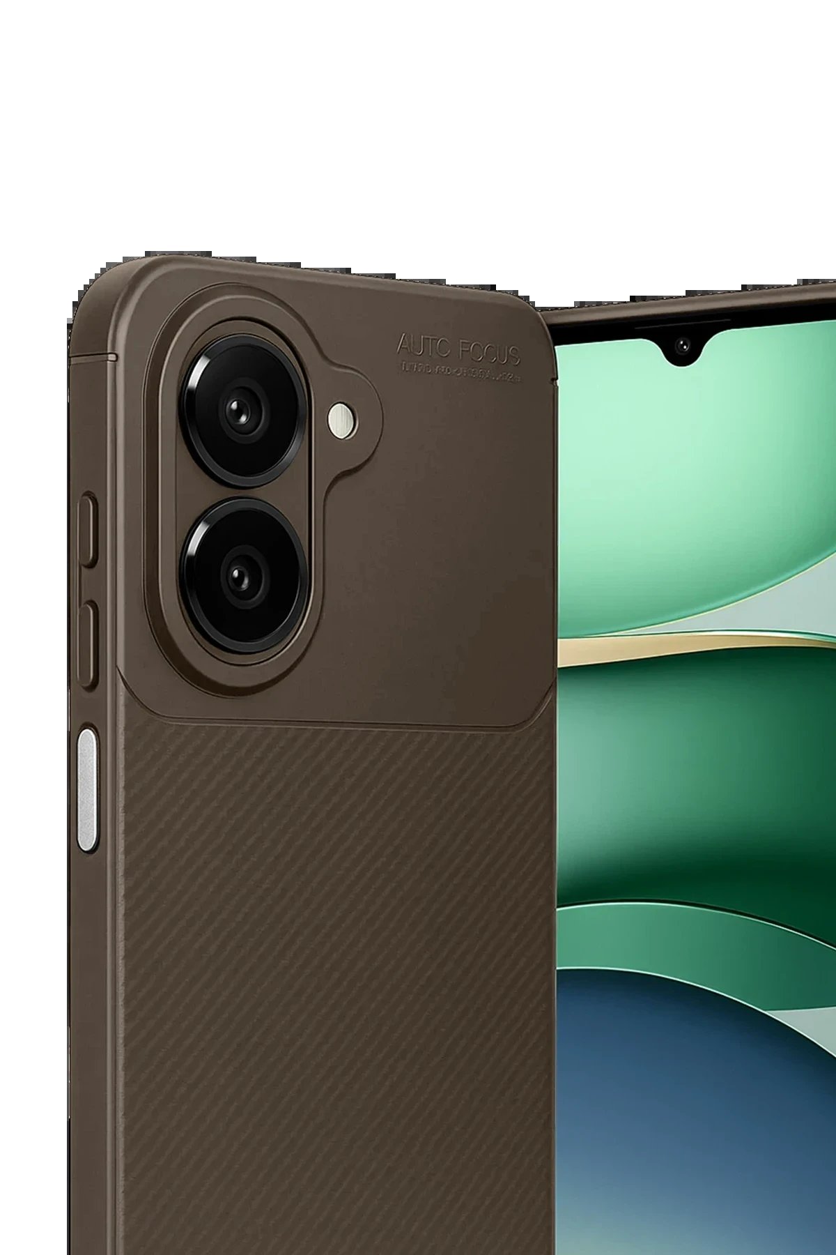 Xiaomi Redmi A5 4G Auto Focus Karbon Kapak - Kahverengi-(5796) - Görsel 2