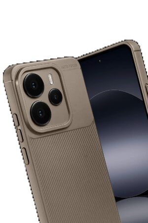 Xiaomi Note 14 5G Auto Focus Karbon Kapak - Kahverengi-(5796)