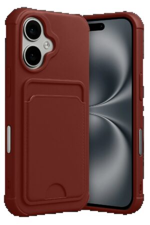 Apple iPhone 17 Kelvin Kartvizitli Silikon - Bordo-(5796)