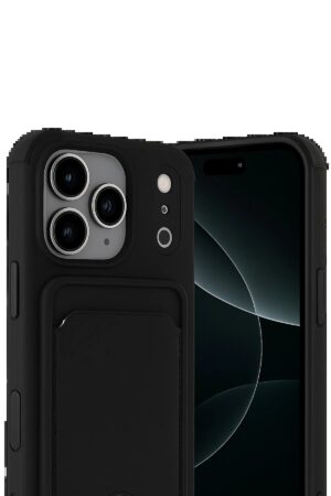 Apple iPhone 17 Pro Kelvin Kartvizitli Silikon - Siyah-(5796)