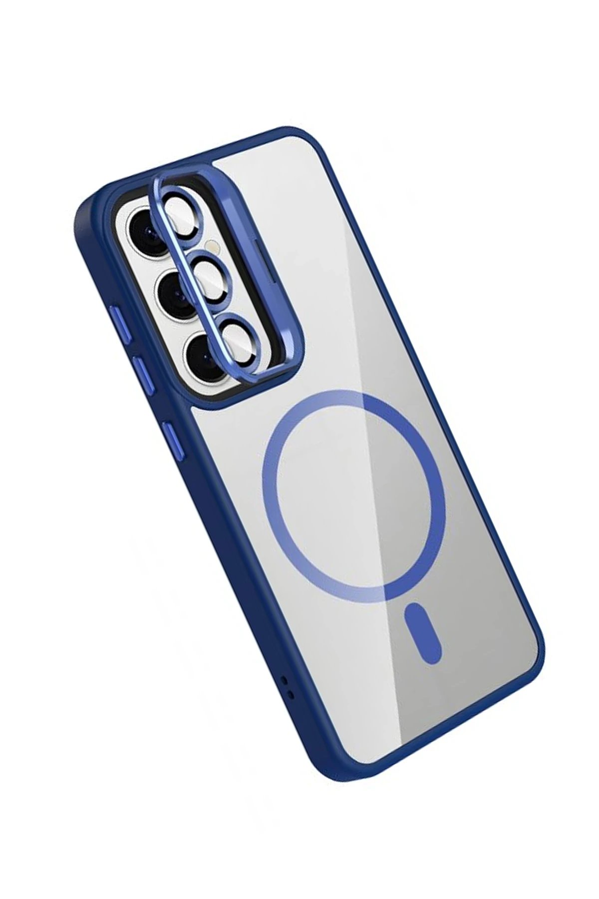 Samsung Galaxy S25 Remim Lensli Magsafe Standlı Kapak - Lacivert-(5796) - Görsel 4