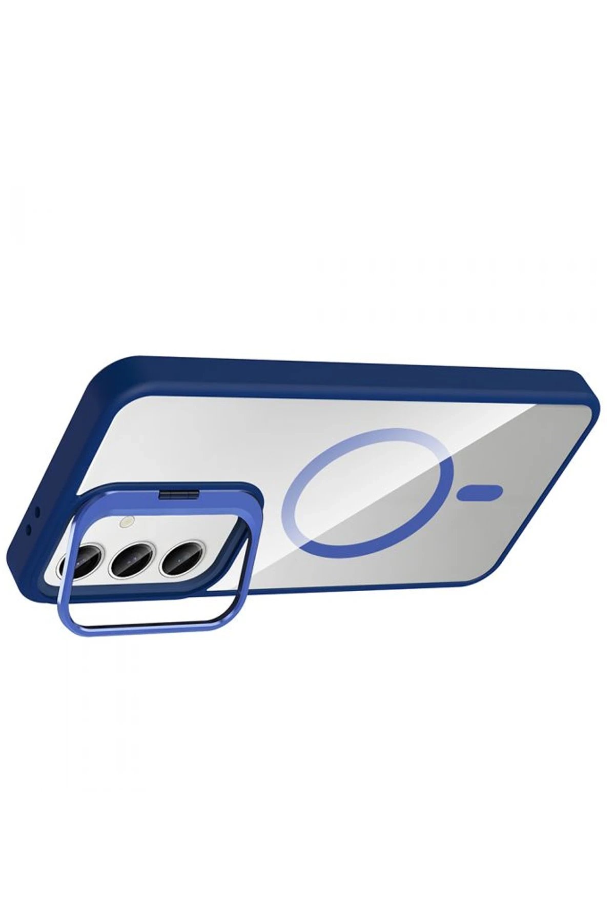 Samsung Galaxy S24 FE Remim Lensli Magsafe Standlı Kapak - Lacivert-(5796) - Görsel 2