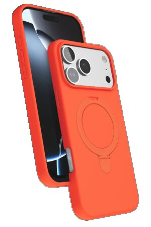 Apple iPhone 17 Pro Regal Magsafe Standlı Kapak - Turuncu-(5796)