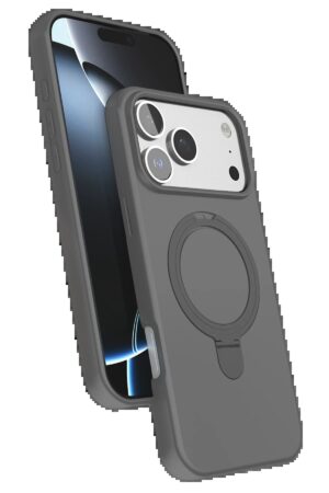 Apple iPhone 17 Pro Regal Magsafe Standlı Kapak - Titan Gri-(5796)