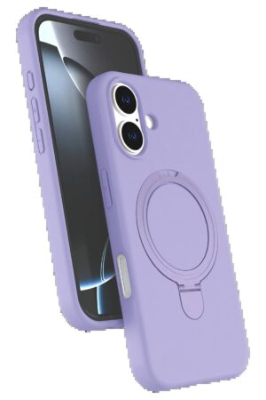 Apple iPhone 17 Regal Magsafe Standlı Kapak - Lila-(5796)
