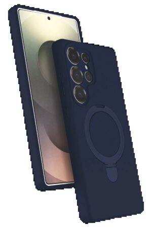 Samsung Galaxy S25 Ultra Regal Magsafe Standlı Kapak - Lacivert-(5796)