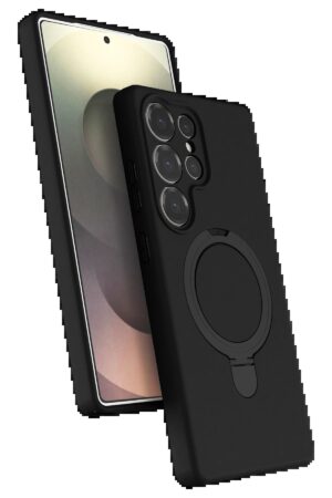 Samsung Galaxy S25 Ultra Regal Magsafe Standlı Kapak - Siyah-(5796)