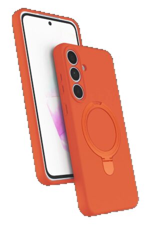 Samsung Galaxy S24 FE Regal Magsafe Standlı Kapak - Turuncu-(5796)