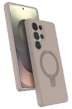 Samsung Galaxy S24 Ultra Regal Magsafe Standlı Kapak - Çöl Titanyum-(5796)