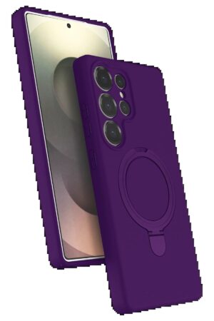 Samsung Galaxy S24 Ultra Regal Magsafe Standlı Kapak - Derin Mor-(5796)