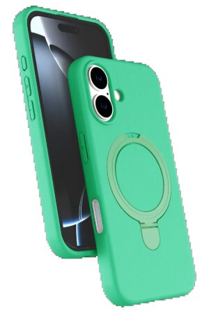 Apple iPhone 16 Plus Regal Magsafe Standlı Kapak - Yeşil-(5796)