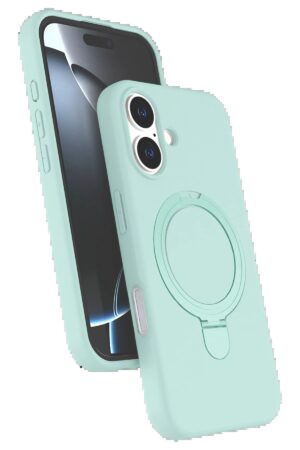 Apple iPhone 16 Plus Regal Magsafe Standlı Kapak - Su Yeşili-(5796)