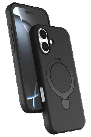 Apple iPhone 16 Plus Regal Magsafe Standlı Kapak - Siyah-(5796)