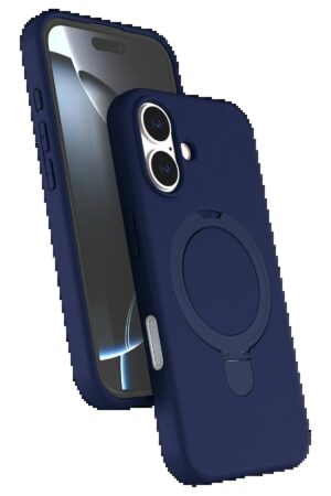 Apple iPhone 16 Plus Regal Magsafe Standlı Kapak - Lacivert-(5796)