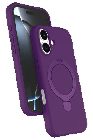 Apple iPhone 16 Plus Regal Magsafe Standlı Kapak - Derin Mor-(5796)