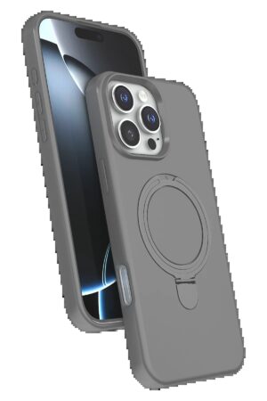 Apple iPhone 16 Pro Max Regal Magsafe Standlı Kapak - Titan Gri-(5796)