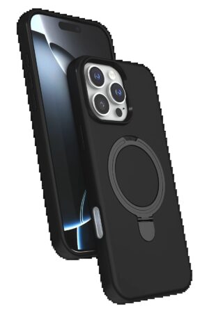 Apple iPhone 16 Pro Regal Magsafe Standlı Kapak - Siyah-(5796)