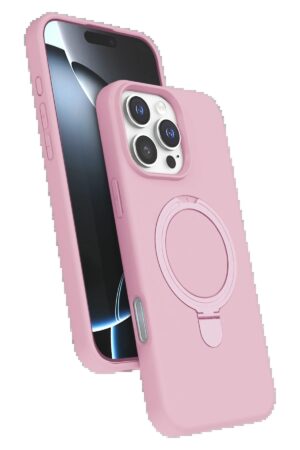 Apple iPhone 16 Pro Regal Magsafe Standlı Kapak - Açık Pembe-(5796)