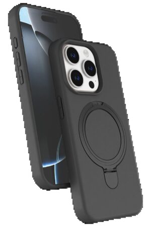 Apple iPhone 14 Pro Max Regal Magsafe Standlı Kapak - Titan Gri-(5796)