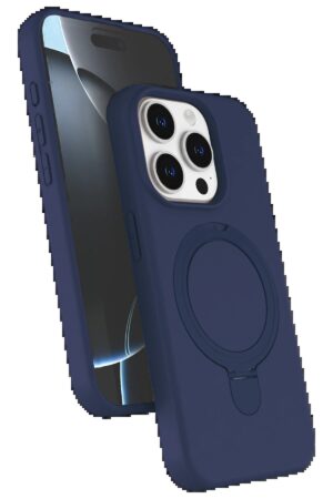 Apple iPhone 14 Pro Max Regal Magsafe Standlı Kapak - Lacivert-(5796)