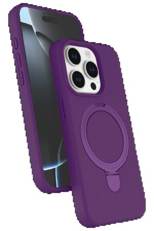 Apple iPhone 14 Pro Max Regal Magsafe Standlı Kapak - Derin Mor-(5796)